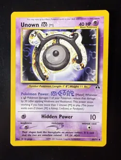 Unown [M] 49/75 Neo Discovery Regular Unlimited Uncommon Card Pokemon TCG - Image 1