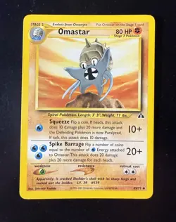 Omastar 43/75 Neo Discovery Regular Unlimited Uncommon Card Pokemon TCG - Image 1