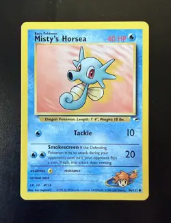 Misty's Horsea 086/132 Gym Heroes Regular Unlimited Common Card Pokemon TCG - Image 1