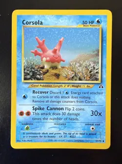 Corsola 37/75 Neo Discovery Regular Unlimited Uncommon Card Pokemon TCG - Image 1