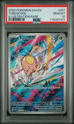 Pokemon Toedscool Scarlet & Violet Base 201/198 Illustration Rare PSA 10 - Image 1