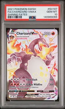 PSA 10 Charizard Vmax SV107/SV122 Shining Fates Shiny Holo Rare Secret POKEMON - Image 1