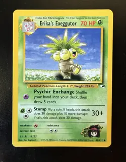 Pokemon TCG Erika's Exeggutor Gym Heroes 44/132 Regular Unlimited Uncommon - Image 1