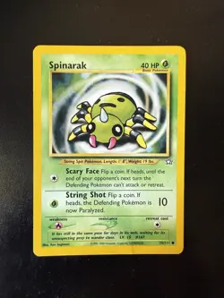 Pokemon TCG Spinarak Neo Genesis 75 Regular Unlimited Common - Image 1