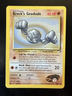 2000 Pokemon Brock's Geodude Gym Heroes Set Unlimited Common 66/132 TCG - Image 1