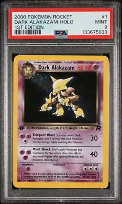 Dark Alakazam Holo 1/82 1st Edition Team Rocket Pokemon TCG PSA 9 - Image 4