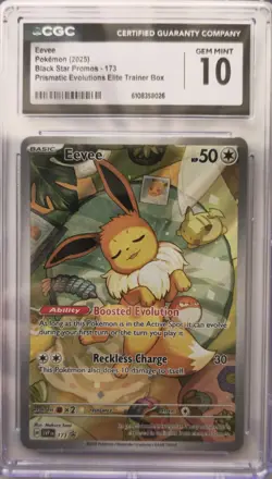 💥CGC 10 Eevee 173/SVP Black Star PROMO Prismatic Evolutions ETB Pokemon - Image 1