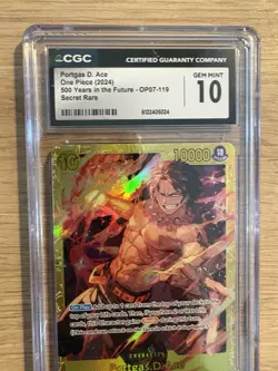 One Piece CCG Portgas.D.Ace Secret Rare CGC 10 - Image 3