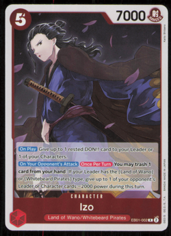 Izo EB01-002 English R Extra Booster: Memorial Collection One Piece Card Game NM - Image 1