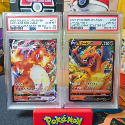 PSA 10 2020 Pokemon Charizard VMAX Starter Set Japanese V 1 & 2 Sequential Order - Image 1