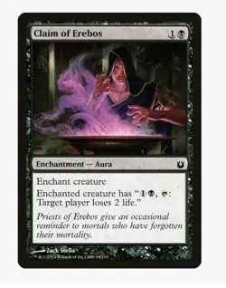 Claim of Erebos #64 BNG Magic Card in Protective Sleeve - Image 1