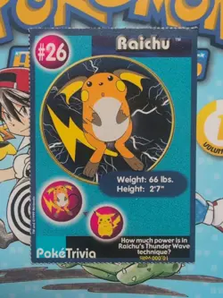 Raichu Burger King Perforated Card #26 Mewtwo Strikes Back Pokemon Card - Image 1