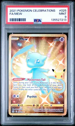PSA 9 Mew 025/025 Celebrations Holo Secret Rare Gold Full Art English POKEMON - Image 1