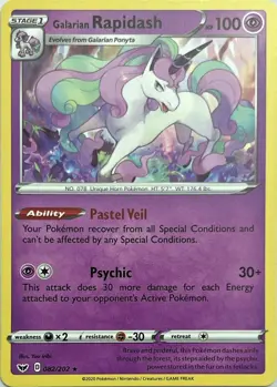 Galarian Rapidash 082/202 Rare Sword & Shield Pokemon Lightly Played - Image 1