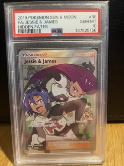 ✅ Pokemon TCG - Jessie and James Full Art 68/68 Hidden Fates - PSA 10 ✅ - Image 1