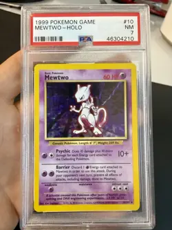 1999 POKEMON GAME #10 MEWTWO-HOLO PSA 7 - Image 1