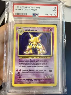 Alakazam Base Set Unlimited Holo Rare 1/102 PSA 7 Pokemon TCG English - Image 1