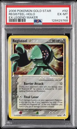 2006 POKEMON EX LEGEND MAKER GOLD STAR #92 REGISTEEL-HOLO PSA 6 - Image 1
