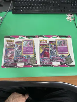 Pokemon Fusion Strike 3-Pack Blister Lot x2 Espeon Promo Sealed Packs - Image 1