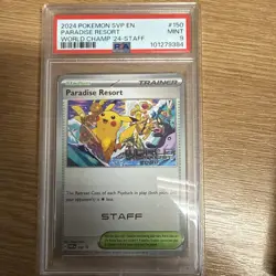 Pokemon Card PSA 9 Paradise Resort STAFF Promo World Championship SVP 150 2024 - Image 1
