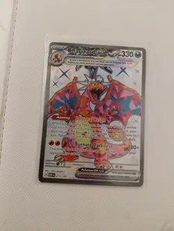 Charizard EX Holo Pokemon Card 215/197 Sv03: Obsidian Flames Mint Condition - Image 1