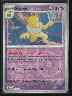 Hypno Uncommon SV: Scarlet & Violet 151 097/165 NM Pokemon Card Reverse Holo - Image 1