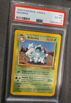 POKEMON CARD NIDORINA 40 JUNGLE #40 VINTAGE GRADED PSA 6 WIZARDS WOTC - Image 2