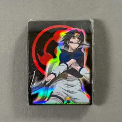 Naruto CCG Card Sleeves Sasuke Uchiha Bandai Official Black Standard Size - Image 1