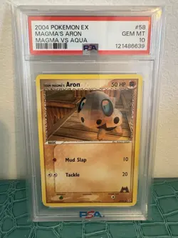 PSA 10 Team Magma’s Aron Pokemon TCG 2004 Magma Vs Aqua Graded Pokemon Card - Image 1