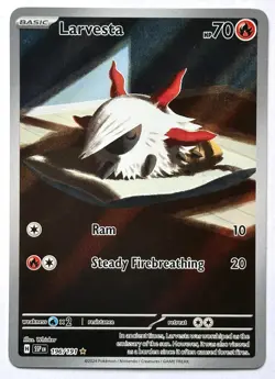 Larvesta 196/191 - Pokemon TCG - Surging Sparks Illustration Rare Holo - M/NM - Image 1