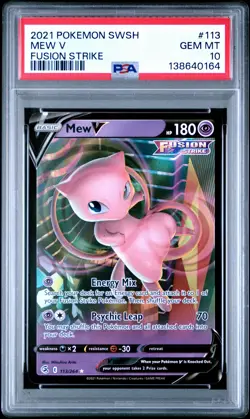 2021 POKEMON SWORD & SHIELD FUSION STRIKE #113 MEW V PSA 10 - Image 1