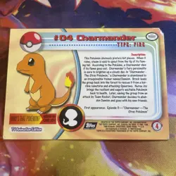 Charmander Pokemon Topps Black LOGO 1999 04 Non Holo - Image 2