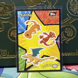 1999 Topps Pokemon Movie Sticker Charizard #8 LP + - Image 1