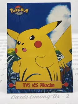 1999 Topps Pokemon TV Animation Edition Series 1 TV2 #25 Pikachu - Image 1