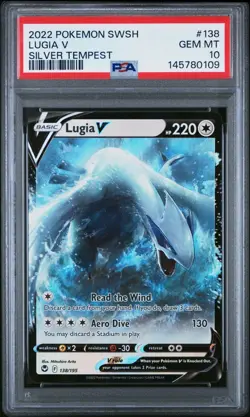 Lugia V 2022 Pokemon Sword & Shield Silver Tempest EN #138/195 PSA 10 GEM MINT - Image 1
