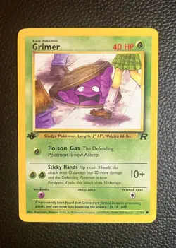 Vintage Pokemon TCG Grimer 57/82 1999 1st Edition Team Rocket - Image 1