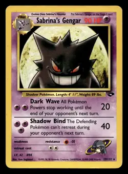 Sabrina's Gengar 29/132 Rare Gym Challenge WOTC Pokemon LP - Image 1