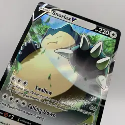 Pokemon TCG Snorlax v 141/202 Sword & Shield Ultra Rare Near Mint Condition - Image 1