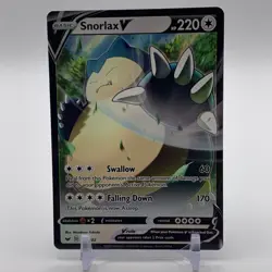 Pokemon TCG Snorlax v 141/202 Sword & Shield Ultra Rare Near Mint Condition - Image 4