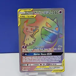 Gengar & Mimikyu GX 186/181 NM/M Rainbow Secret Rare - S&M: Team Up - Pokemon - Image 1