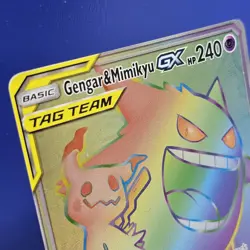 Gengar & Mimikyu GX 186/181 NM/M Rainbow Secret Rare - S&M: Team Up - Pokemon - Image 2