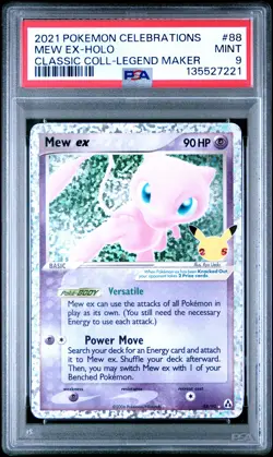 PSA 9 Mew EX Holo 88/92 Celebrations Classic Collection Holo Promo POKEMON - Image 1
