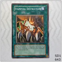 Stamping Destruction - SD1-EN017 - Common 1st Edition Yugioh - Image 1