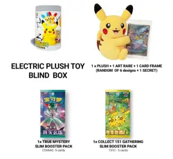WHOLE SET 6 Pokemon TCG Chinese Nuzzle Cheeks Plush Toy Card Blind Box Sealed - Image 3