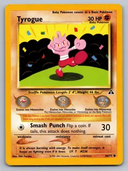 TYROGUE 66/75 COMMON NEO DISCOVERY POKEMON LP - Image 1