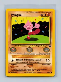 Tyrogue 66/75 Common Neo Discovery Pokemon Unlimited Lightly Played - Image 1