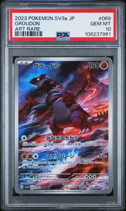 PSA 10 Groudon 069/062 Sv3a-raging Surf AR Art Rare Japanese POKEMON - Image 1