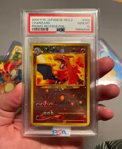 2000 POKEMON JPN NEO 2 PROMO REVERSE FOIL #006 CHARIZARD PSA 10 - Image 1