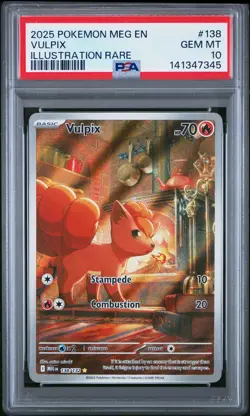 PSA 10 Vulpix 138/132 Meg En Mega Evolution Illustration Rare POKEMON - Image 1