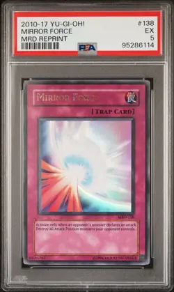 2010-2017 YU-GI-OH! METAL RAIDERS REPRINT #138 MIRROR FORCE PSA 5 - Image 1